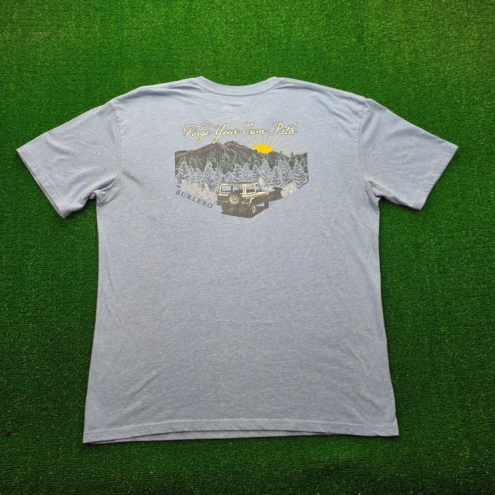 Burlebo Forge Your Own Path Graphic Pocket Tshirt Mens XL Blue Outdoors Casual